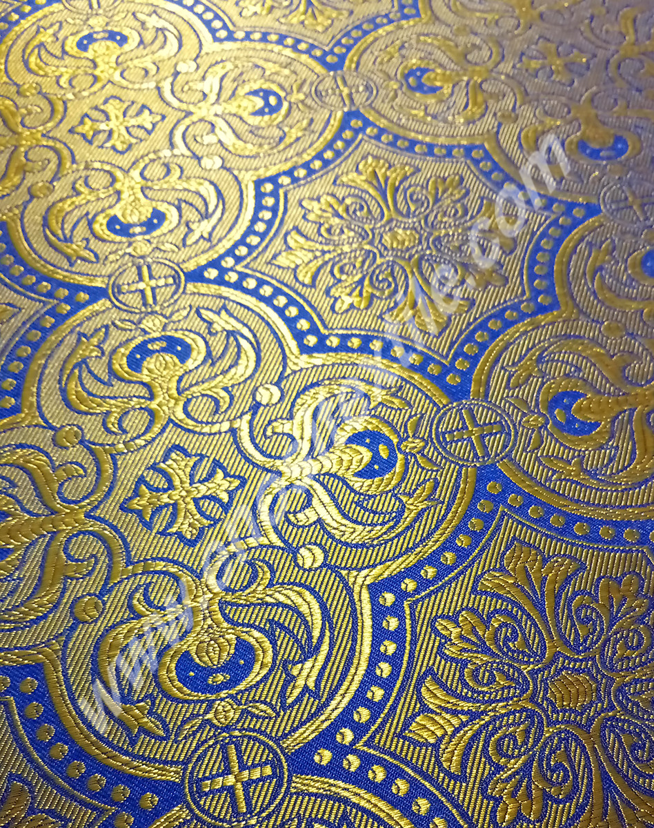 KL-020 Blue-Gold Brocade Fabrics